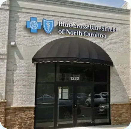 Front exterior of the Blue Cross NC store in Greensboro